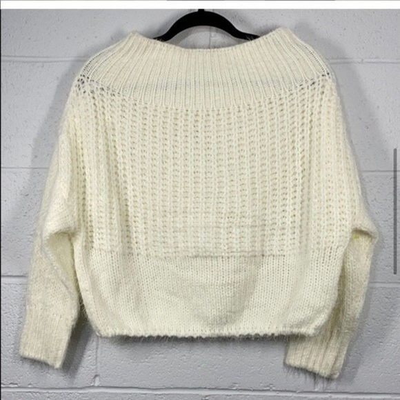 Cream slightly cropped off shoulder sweater - Picture 5 of 6